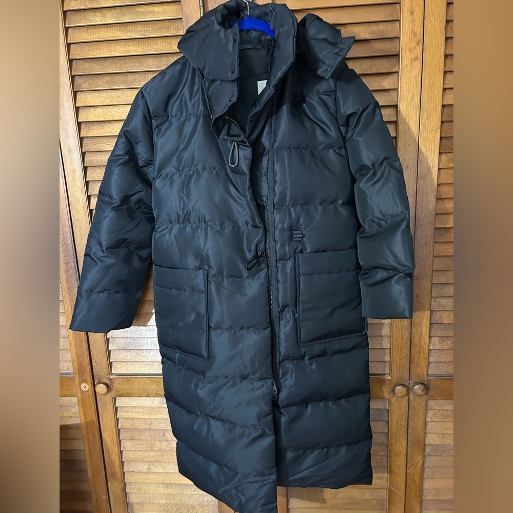 All Saints Long Black Allana Puffer Jacket - Picture 4 of 6